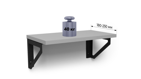 Полкодержатель CORNER P306BL.4 (BL - Матовый чёрный), компл (2шт.)