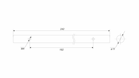 Пруток LINE PR003BL.1/192 (BL - Матовый чёрный)