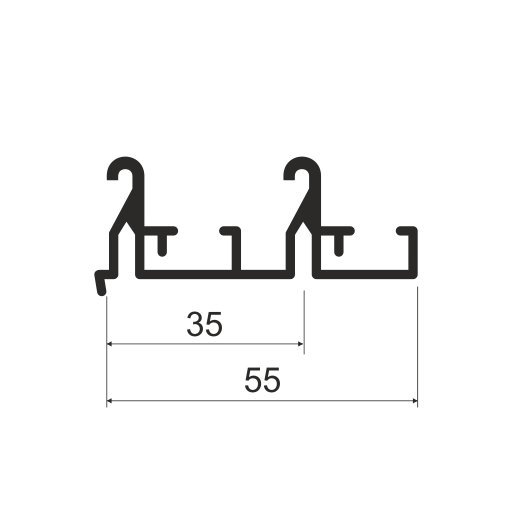 MS62 Профиль направляющий верхний для системы OPK 5,8м, Серебро (А00) MODUS