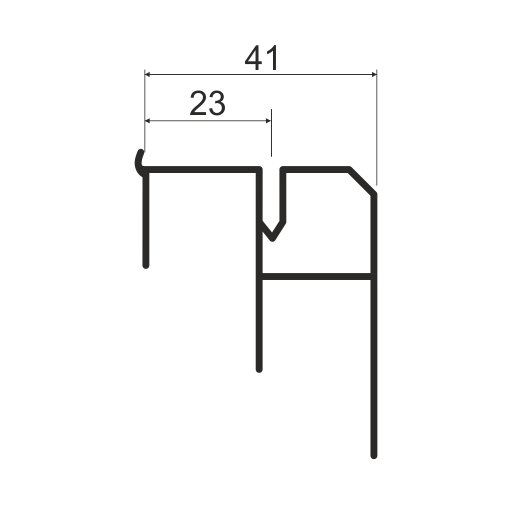 MS63 Профиль направляющий нижний для системы OPK 5,8м, Серебро (А00) MODUS