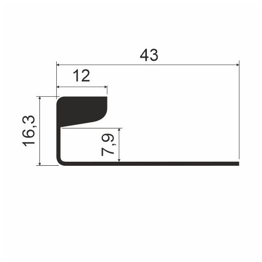 KB80 Профиль вертикальный, компенсатор 580мм, Латунь (А21) MODUS