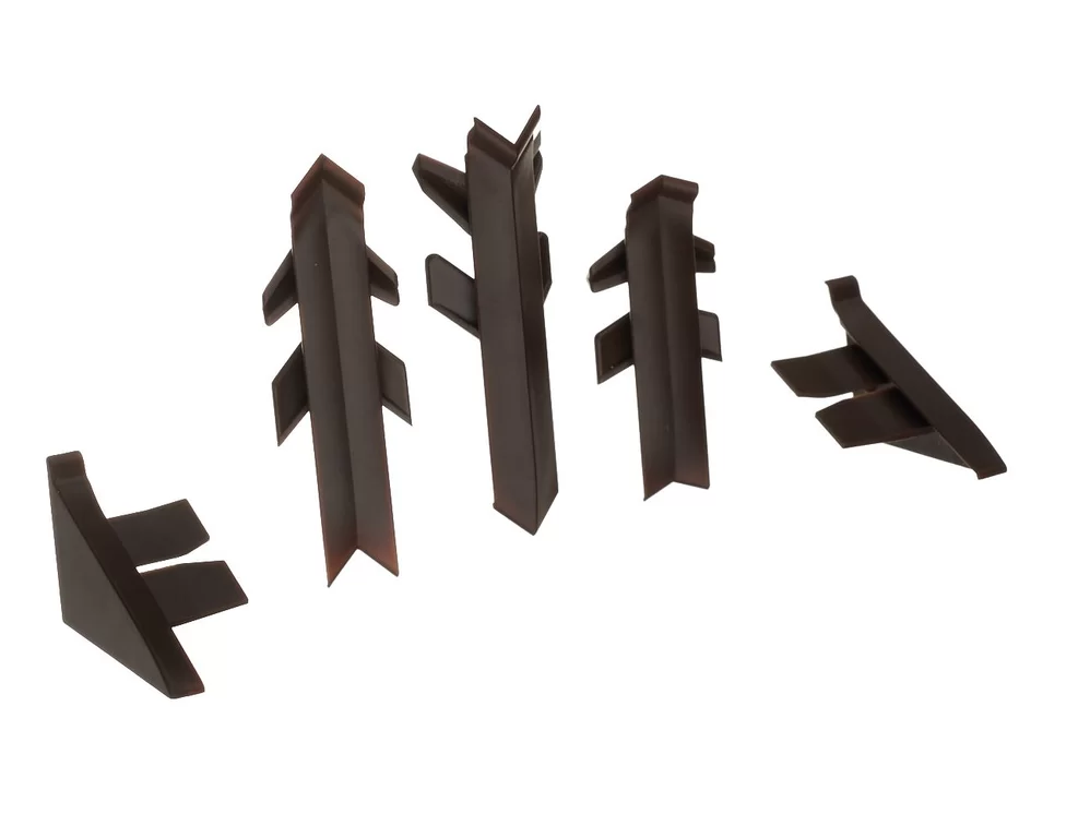 Комплект фасон. част. к плинтусу Перфетто лайн SB 135 96102 Коричневый REHAU