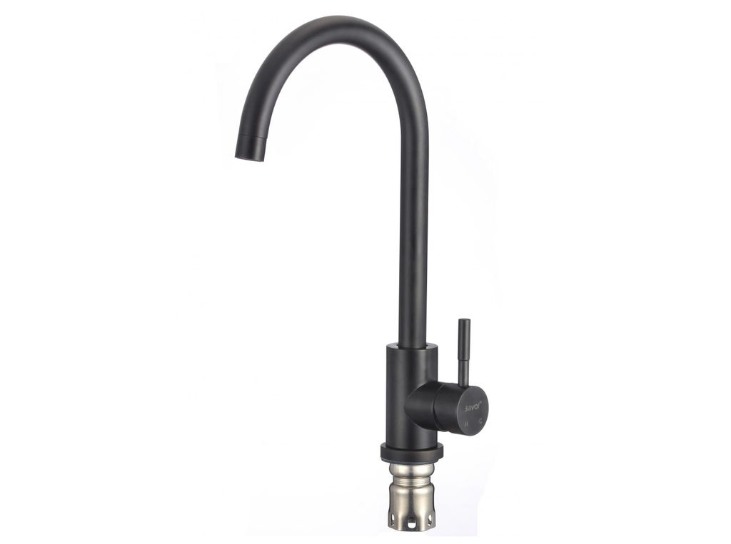 Смеситель Savol S-SUS3002H для кухонной мойки (Черный)