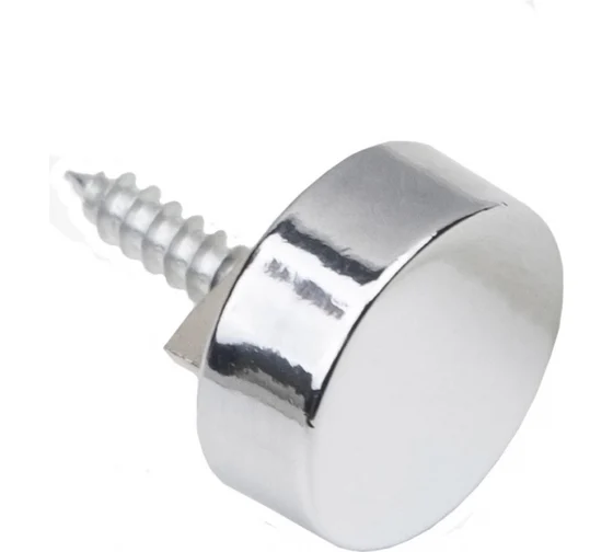 Крепление для зеркала/стекла АК045 б/сверл., D=20мм, max толщина вставки 7мм, в к-те 4 шт, Хром AKS