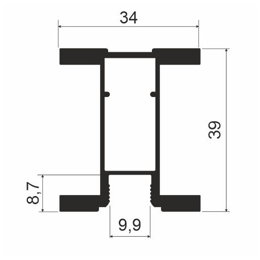 MS150 Профиль вертикальный 5,4м, Серебро матовое (А00) MODUS