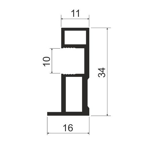 MS163 Профиль вертикальный 5,4м, Белый глянец (А16) MODUS