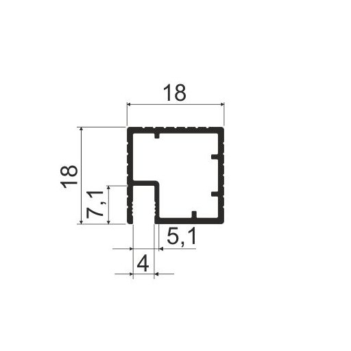 CZ1 Профиль-царга задний для нижних баз, L=4м, Серебро (А00) MODUS
