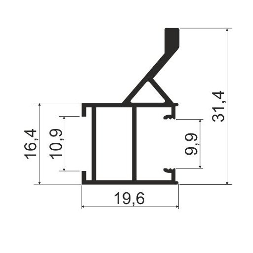 MS145 Профиль вертикальный 5,4м (ворс в комплекте), Чёрный браш (А25) MODUS