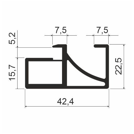 MF32 Профиль-ручка 5,5м, Латунь (А21)  MODUS
