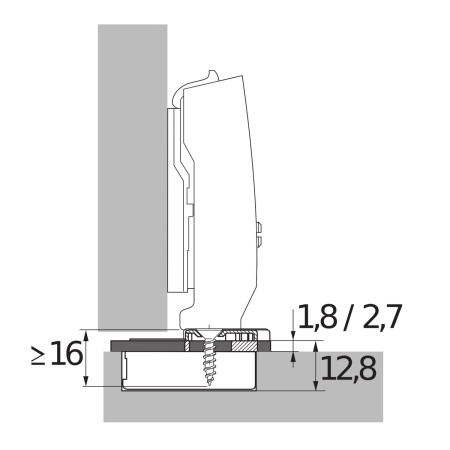 9072980/9073595 Адаптер для уменьшения глубины сверления, for drilling pattern TH/TS, толщина 1,8 
