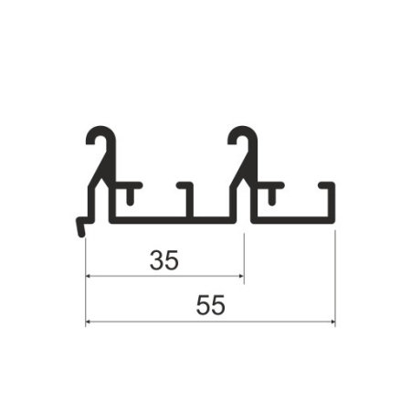 MS62 Профиль направляющий верхний для системы OPK 5,8м, Серебро (А00) MODUS