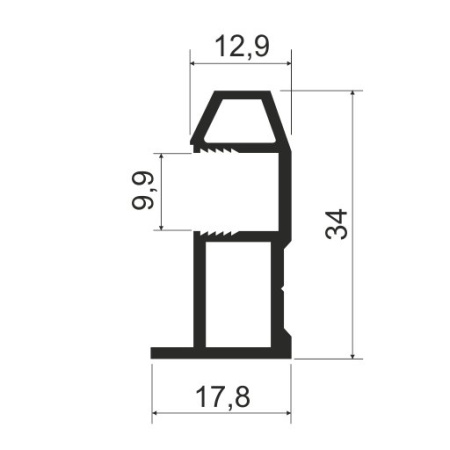 MS161 Профиль вертикальный 5,4м, Черный браш (A25) MODUS