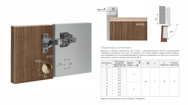 Мебельная петля EVO PUSH SYSTEM H901A02/BN (BN - Чёрный никель)