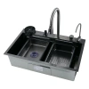 Мойка ARS 750*460 мм BLACK SET 3 арт. 37850 (черная)  ARONA