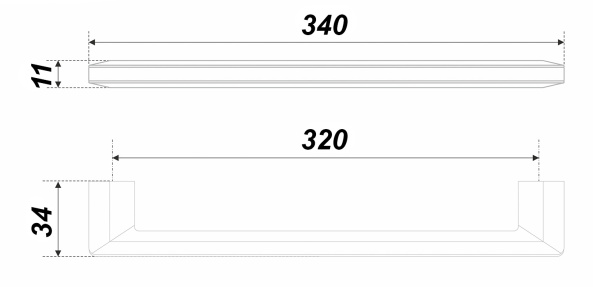 Мебельная ручка ARCADA RS285BSN/CP.4/320 (BSN - Атласный сатиновый)
