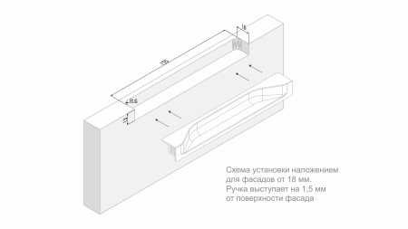 Мебельная ручка ADAM RT021CP.1/000/160 (CP - Хром полированный)