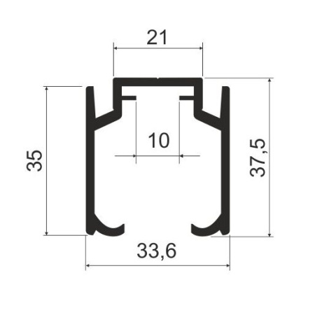MS184 Направляющая для подвесной системы AIR SOFT 5,8м, Черный (А26) MODUS