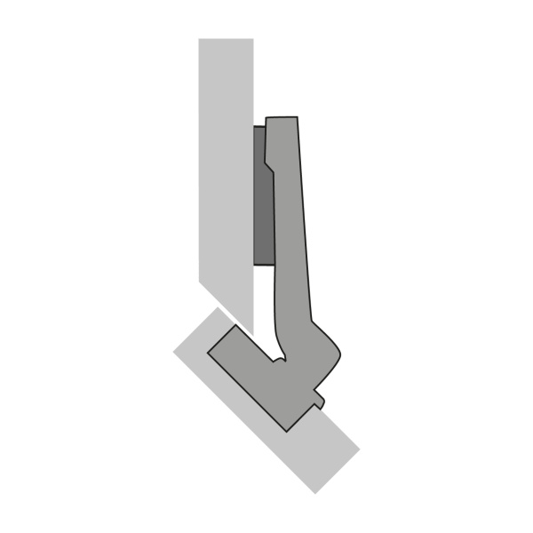 77699 Петля Intermat 9936, угол корпуса W45, угол 95гр, чашка TH42 D35, накладная, B