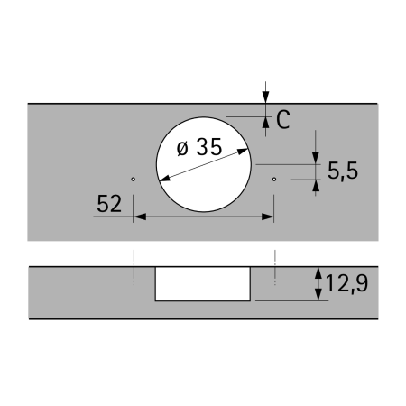 9071207 Петля Sensys 8645i, угол 110гр, чашка TH52 D35, вкладная, B4