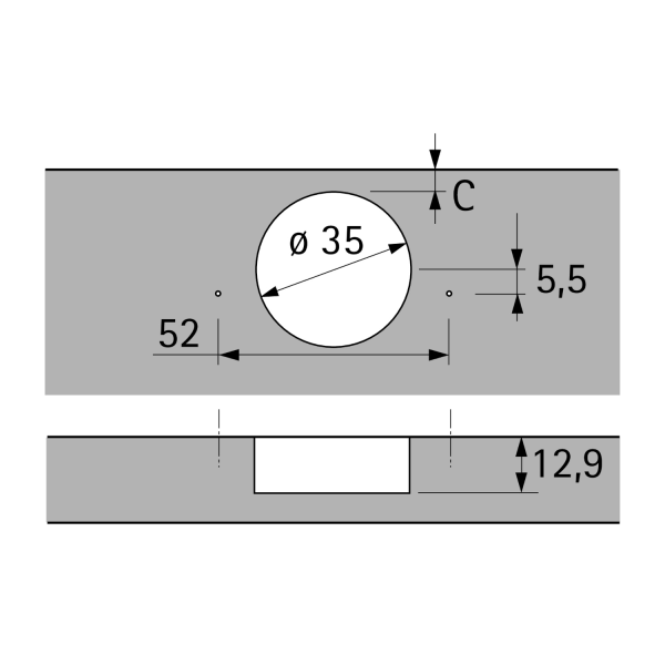 9091748 Петля Sensys 8639i, W90, угол 95гр, чашка TH52 D35, вкладная, B4, черный обсидиан