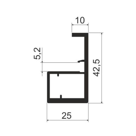 MF21 Профиль интегрированный 2,85м, Черный NEW (А26) MODUS
