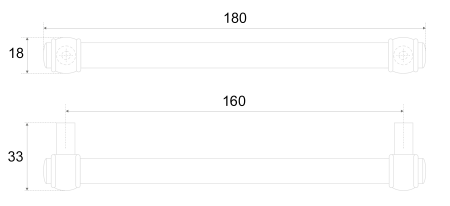 Мебельная ручка BAMBOO RR008BSBN.4/160 (BSBN - Брашированный чернёный старинный никель)
