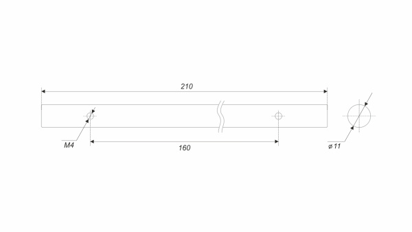 Пруток NUDE PR001BL.1/160 (BL - Матовый чёрный)