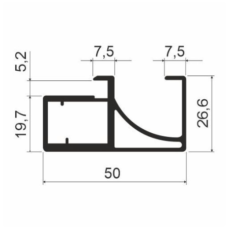 MF22 Профиль-ручка 5,5м, Латунь (A21) MODUS