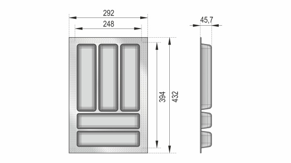 Блок-константа для столовых приборов BLӦKI PC14/GRPH/292x430 (GRPH - Графитовый)