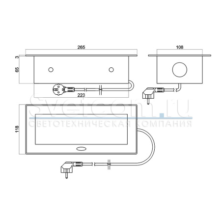 Блок розеток выдв.гориз.SMART OFFICE-2, 2 EU+2 USB3+1 RJ45+2 HDMI каб.2м Черн. (GLS)