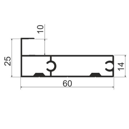 MS66 Профиль горизонтальный верхний/нижний для системы OPK 5,8м, Латунь (А21) MODUS