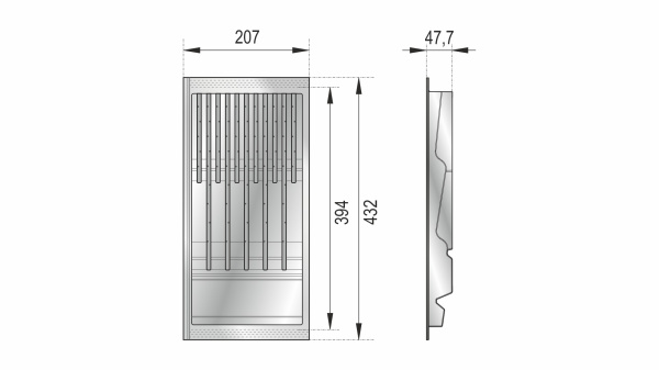Блок для ножей BLӦKI PC15/GRPH/206x430 (GRPH - Графитовый)