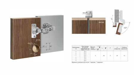 H316B02/5112/17/H8CP/H7CP/BOYARD (Петля c амортизацией в индивидуальной упаковке  90 градусов d35 НЕ