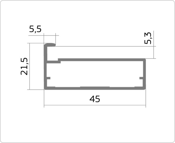 Профиль рамочный широкий F1-10 (золото матовое) L=6.0 м Росла