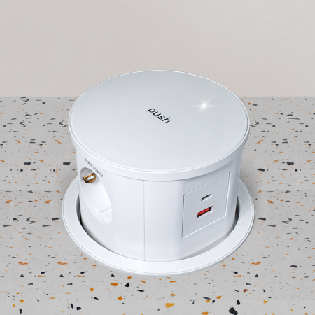 Блок розеток выдв. вертик. POP UP ELITE, 4 розетки EURO. 250В max3.5кВт 4USB 5V max 3.1A Черн. (GLS)