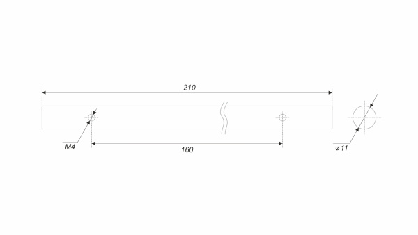 Пруток LINE PR003MBSG.1/160 (MBSG - Матовое брашированное сатиновое золото)