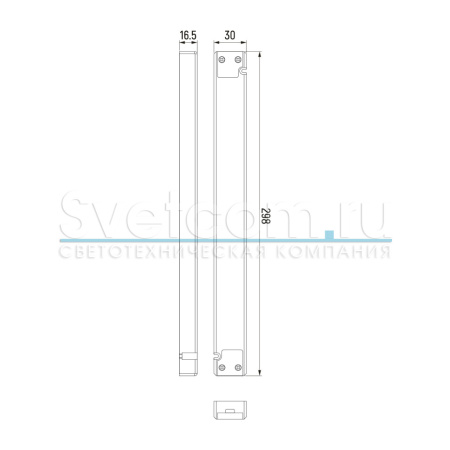 ИП стаб.напр. IP20 д/LED 220/12В, max75Вт, пласт.корп. 298*30*16,5мм (GLS)