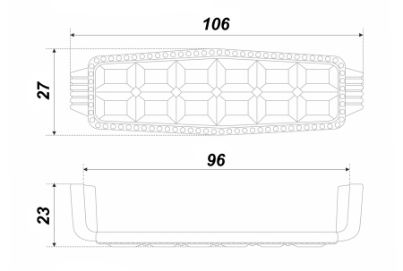 Мебельная ручка BELLE RS122BAZ.4/96/W (BAZ - Чернёный старинный цинк)