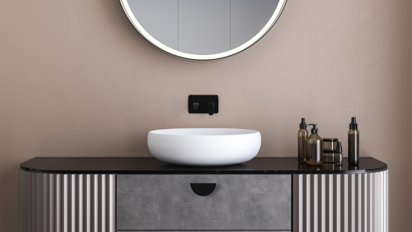 Мебельная ручка ALLEN STEREO RS160BL.23/64 (BL - Чёрный матовый)