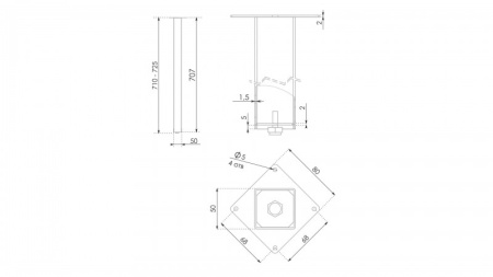 Мебельная опора BASIS N324GR.1/720 (Boyard)
