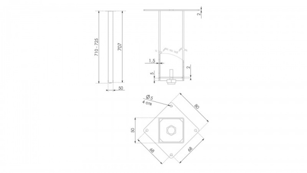 Мебельная опора BASIS N324GR.1/720 (Boyard)
