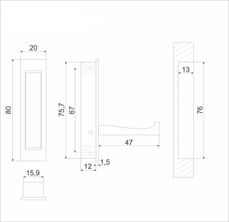 Мебельный крючок FANTOM K100CP.12 (CP - Хром полированный)