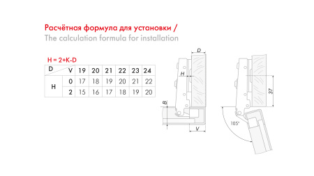 Мебельная петля FRAME H663A/BN для алюмин. профиля