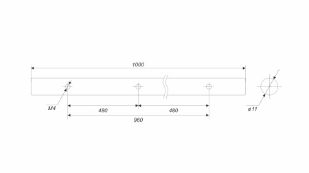 Пруток LINE PR003MBSG.1/960 (MBSG - Матовое брашированное сатиновое золото)