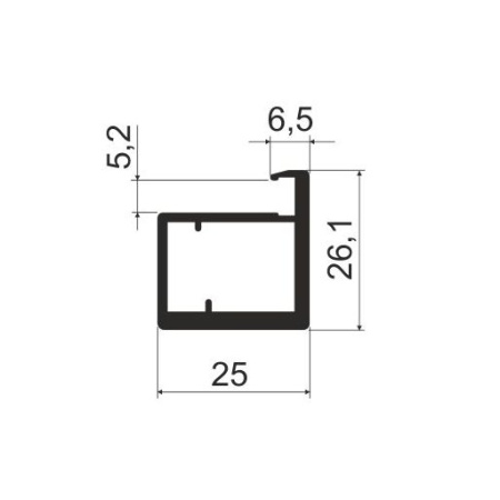 MF20 Профиль рамочный узкий основной 2,75м, Черный NEW (А26) MODUS