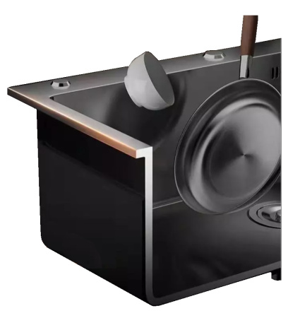 Мойка AMOLLET (600*480*220 мм.) толщина 3 мм. дно 1.2 мм. (Графит)