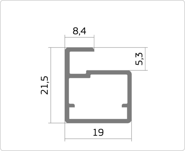 Профиль рамочный узкий F1-31 (серебро матовое) L=6.0 м Росла