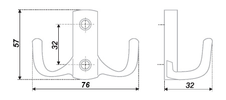 Мебельный крючок ATLANT K204.08GP.6 (GP - Золото полированное)
