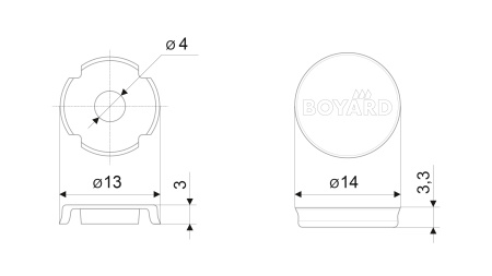 Заглушка для ручек декоративная RZ001BL (BL- Черный) Boyard