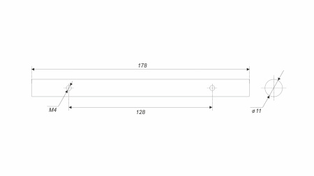 Пруток LINE PR003SC.1/128 (SC - Сатиновый хром)